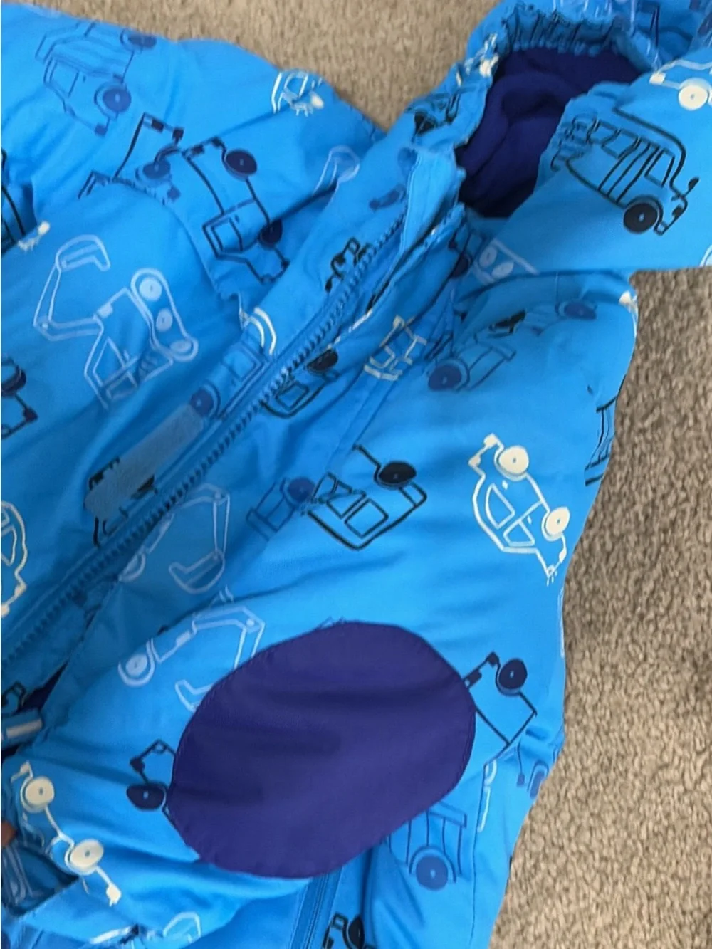 Cat & Jack Blue Vehicle-Print Hooded Jacket